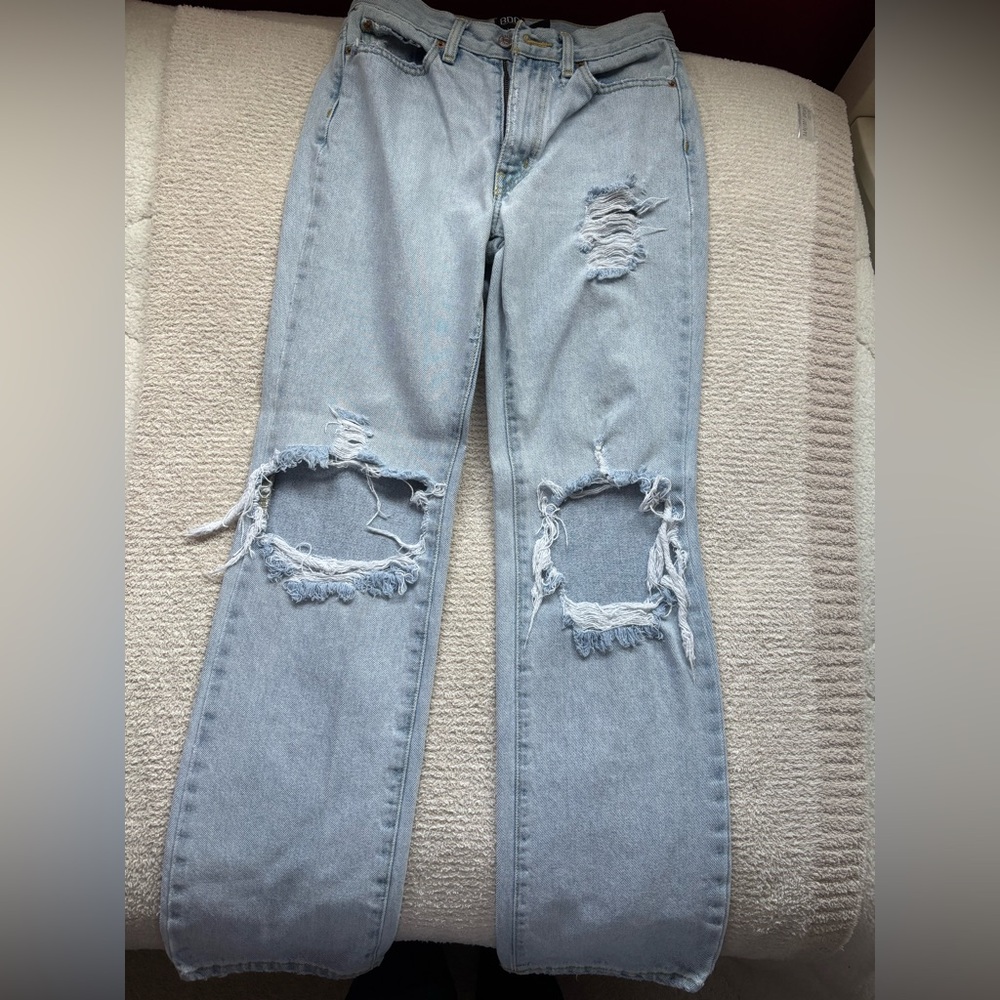 BDG Light Blue Distressed Bootcut Jeans